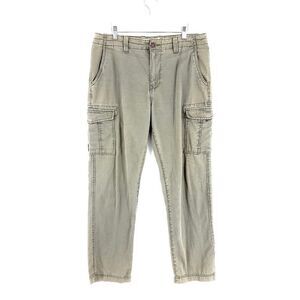 Arizona Jeans Cargo Green Cotton Chino Pants 36/32 Mid Rise Tagged‎ 34/32